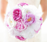 White Pink Peony Wedding Bouquets
