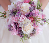 Rose Peony Flowers Pink Purple Wedding Bouquet