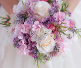 Rose Peony Flowers Pink Purple Wedding Bouquet
