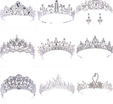 Silver Hair Jewelry Pearl Crystal Tiaras And Crowns For Bride Wedding