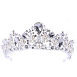Silver Hair Jewelry Pearl Crystal Tiaras And Crowns For Bride Wedding