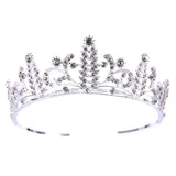 Silver Hair Jewelry Pearl Crystal Tiaras And Crowns For Bride Wedding