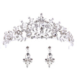 Silver Hair Jewelry Pearl Crystal Tiaras And Crowns For Bride Wedding