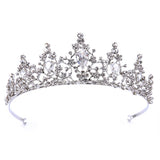 Silver Hair Jewelry Pearl Crystal Tiaras And Crowns For Bride Wedding
