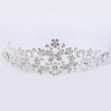 Silver Hair Jewelry Pearl Crystal Tiaras And Crowns For Bride Wedding