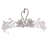 Silver Hair Jewelry Pearl Crystal Tiaras And Crowns For Bride Wedding