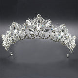 Silver Hair Jewelry Pearl Crystal Tiaras And Crowns For Bride Wedding
