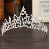 Silver Hair Jewelry Pearl Crystal Tiaras And Crowns For Bride Wedding