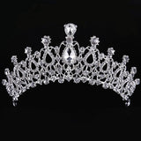 Silver Hair Jewelry Pearl Crystal Tiaras And Crowns For Bride Wedding