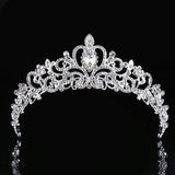 Silver Hair Jewelry Pearl Crystal Tiaras And Crowns For Bride Wedding