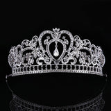 Silver Hair Jewelry Pearl Crystal Tiaras And Crowns For Bride Wedding