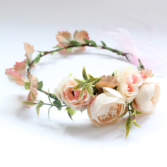 Bride Wedding Flower Headband Wreath Hairband Party Flower Girl Hair Accessories