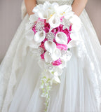 butterfly bridal bouquet white pink wedding