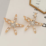 2 Pcs Pearl Starfish Hairgrips And Clips Rhinestone Cheap Bridal Hair Combs