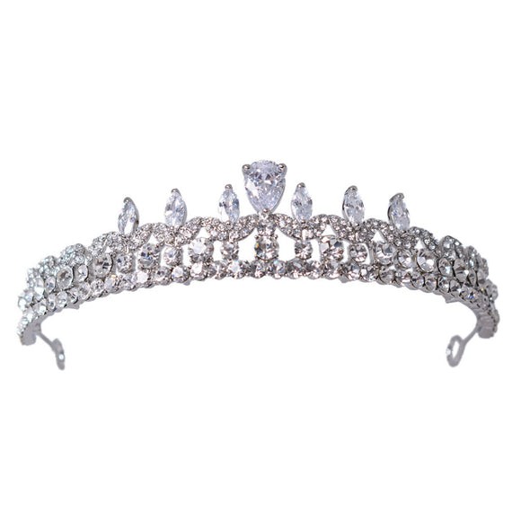 Silver Gold Color Classical Sparkling Luxury Crystal Pageant Tiara Bridal Hair Accessories