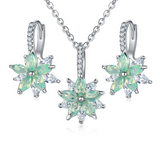 Silver color Flower Wedding Jewelry Set Gifts