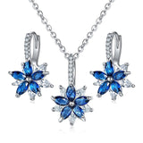 Silver color Flower Wedding Jewelry Set Gifts